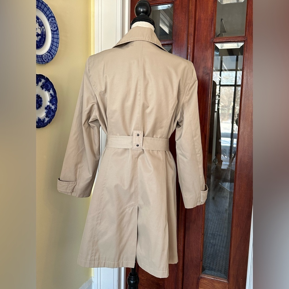 DKNY | Tan Tie Waist Single Breasted Trench Coat, Size XL - Picture 2 of 10